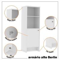 Conjunto Sala De Jantar 2 Peças - Aparador E Estante Verbena - Branco Branco - 8