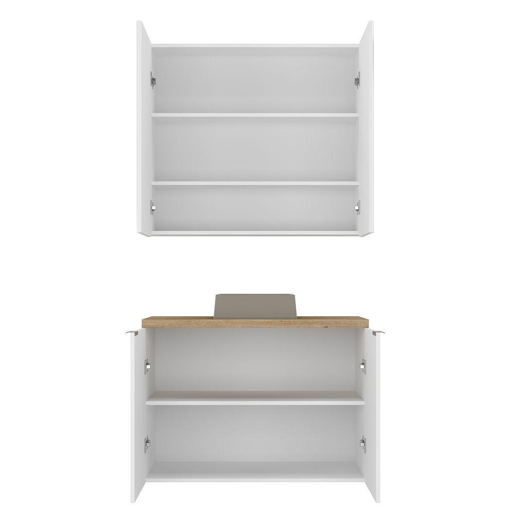 Conjunto Nature 90cm Estilare CNJ4033 Branco-carvalho - 4