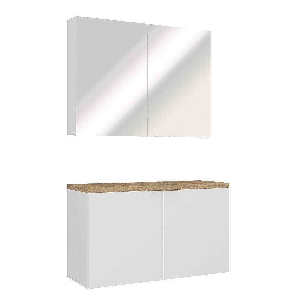 Conjunto Nature 110cm Estilare CNJ4036 Branco-carvalho - 2