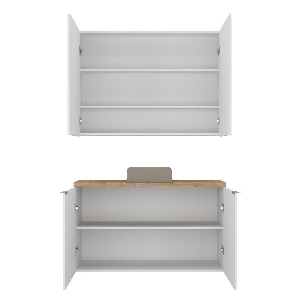 Conjunto Nature 110cm Estilare CNJ4036 Branco-carvalho - 4