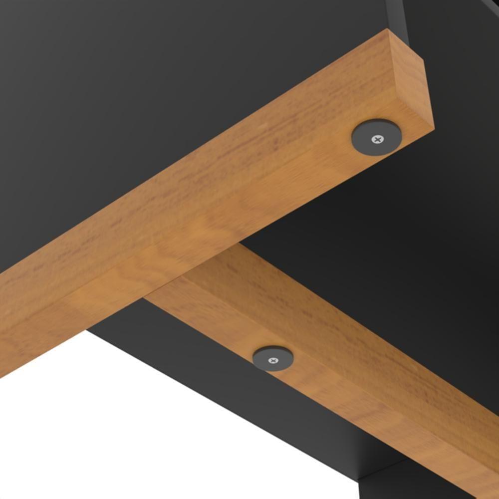 Conjunto Escritório Office Escrivaninha Balcões Gaveteiro Ve - Preto/naturale Preto/naturale - 9