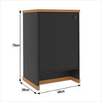 Conjunto Escritório Office Escrivaninha Balcões Gaveteiro Ve - Preto/naturale Preto/naturale