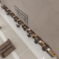 Conjunto De Escritório Tech 9 Livreiro 1 Buffet E 10 Mesas 9 - Preto E Cedro Preto E Cedro - 1