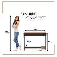 Conjunto De Escritório Tech 9 Livreiro 1 Buffet E 10 Mesas 9 - Preto E Cedro Preto E Cedro - 10