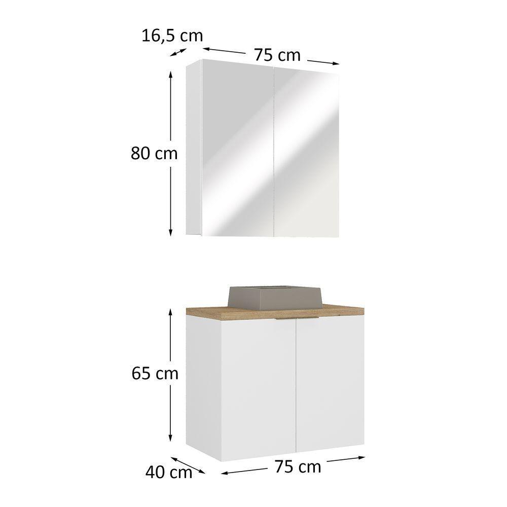 Conjunto Nature 75cm Estilare CNJ4012 Branco-carvalho - 5
