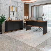 Conjunto Escritório Office Mesa E Buffet Verbena - Vianossa - Preto/naturale Preto/naturale - 2