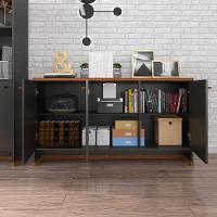 Conjunto Escritório Office Mesa E Buffet Verbena - Vianossa - Preto/naturale Preto/naturale - 3