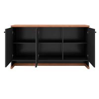 Conjunto Escritório Office Mesa E Buffet Verbena - Vianossa - Preto/naturale Preto/naturale - 7