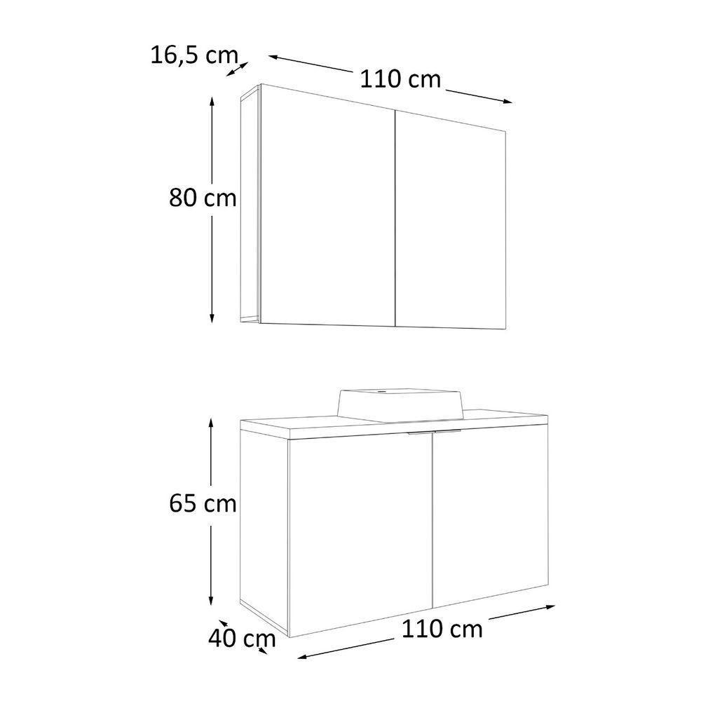Conjunto Nature 110cm Estilare CNJ4036 Carvalho-verde - 6