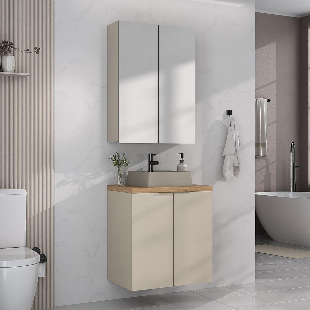 Conjunto Nature 60cm Estilare Cnj4009 Nude/carvalho - 1