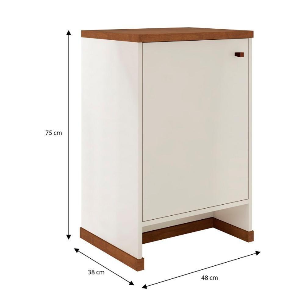 Conjunto Escritório 3 Peças - Mesa Gaveteiro E Balcão Verben - Offwhite/naturale Offwhite/naturale - 8