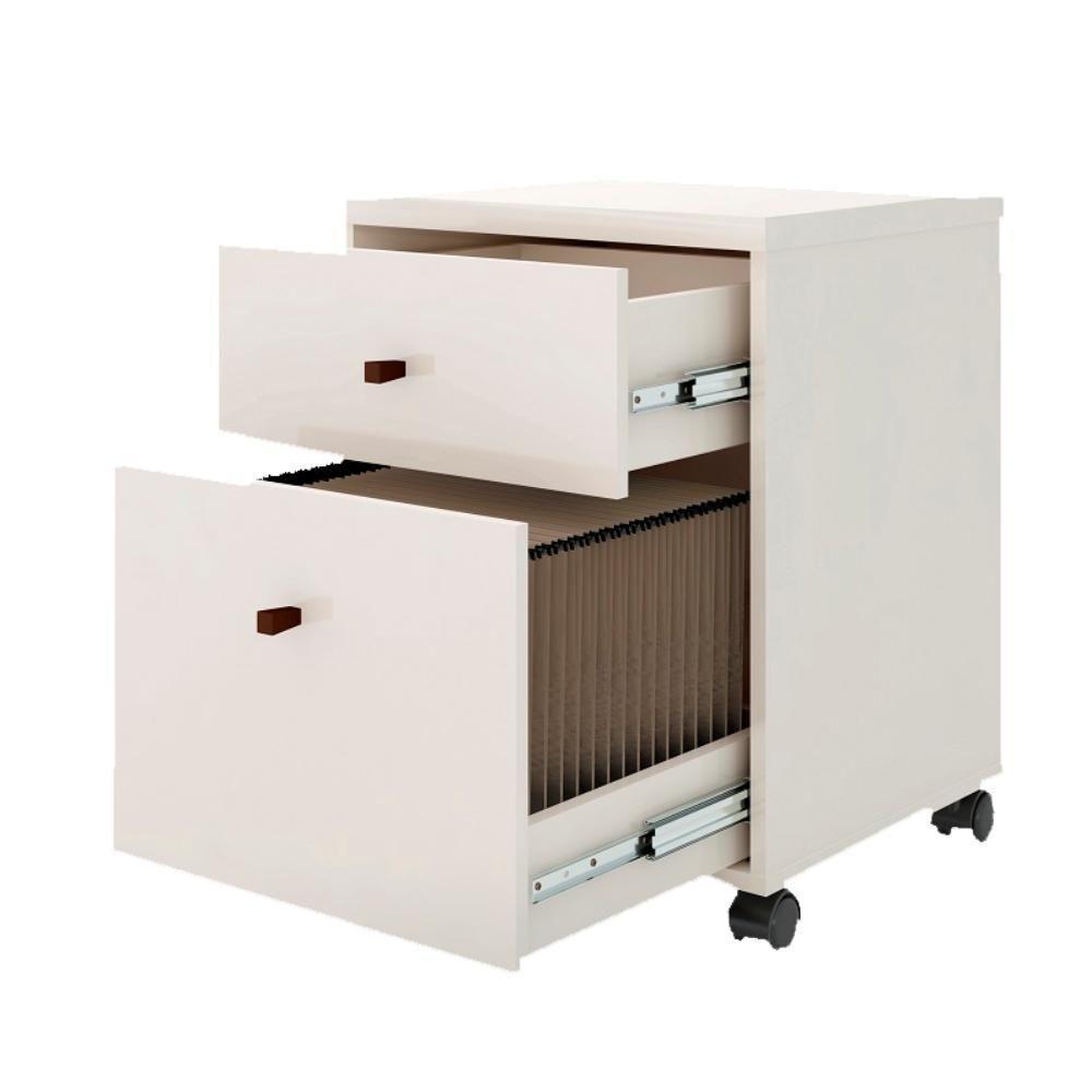 Conjunto Escritório 3 Peças - Mesa Gaveteiro E Balcão Verben - Offwhite/naturale Offwhite/naturale - 9