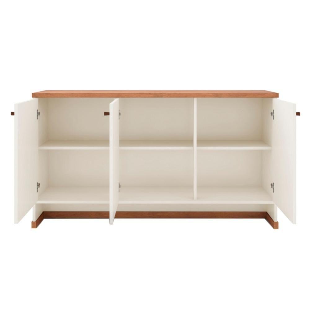 Conjunto Escritório Office Mesa E Buffet Verbena - Vianossa - Offwhite/naturale Offwhite/naturale - 6