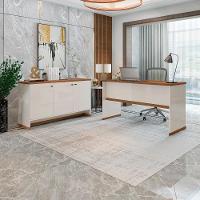 Conjunto Escritório Office Mesa E Buffet Verbena - Vianossa - Offwhite/naturale Offwhite/naturale - 2