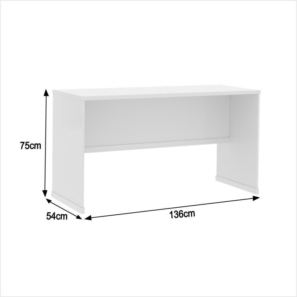 Conjunto Escritório Office Mesa E Buffet Verbena - Vianossa - Branco Branco - 4