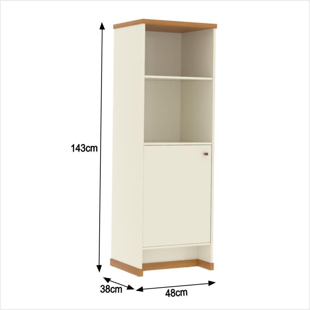 Conjunto Escritório Office Escrivaninha Balcões Gaveteiro Ve - Off White/naturale Off White/naturale - 3