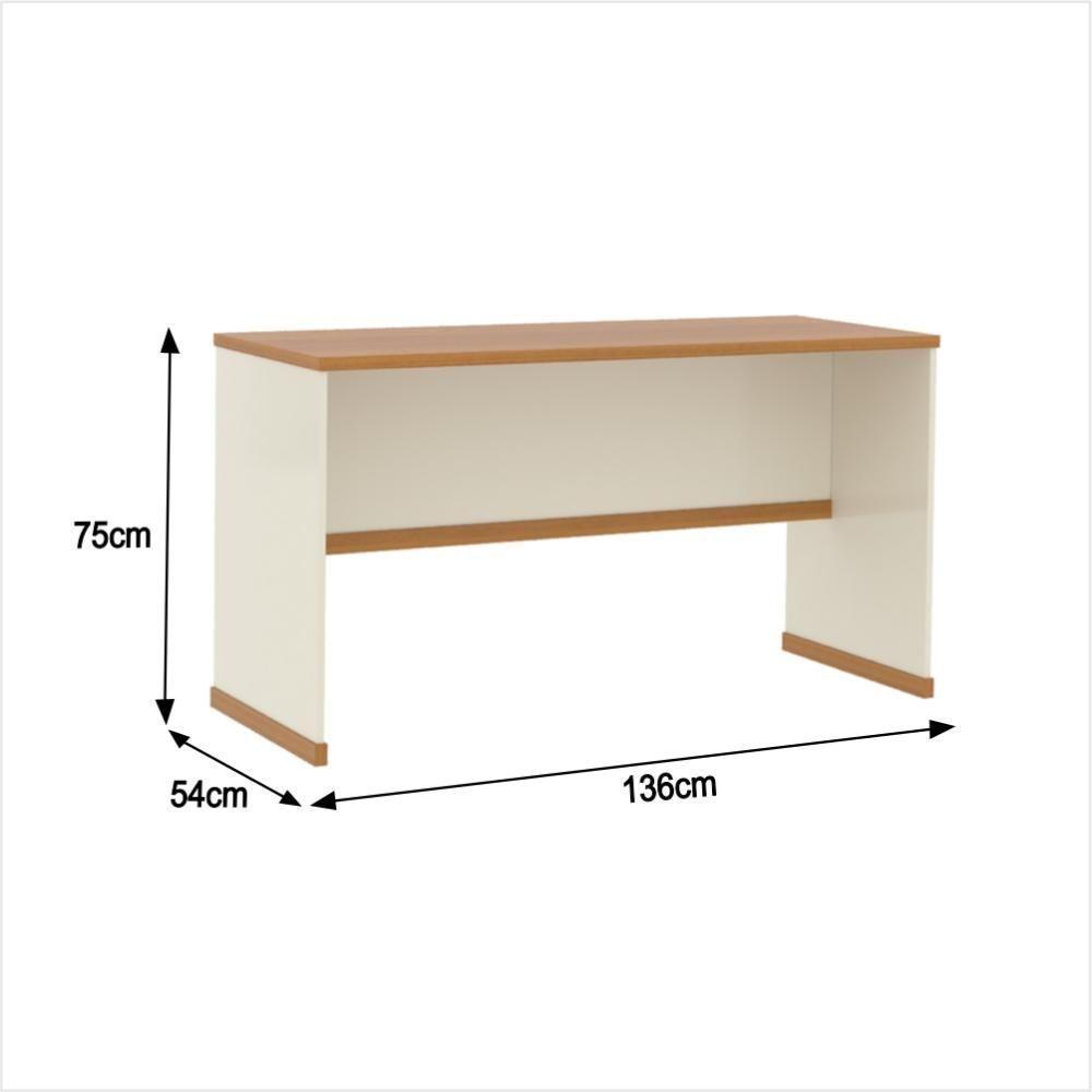 Conjunto Escritório Office Escrivaninha Balcões Gaveteiro Ve - Off White/naturale Off White/naturale - 7