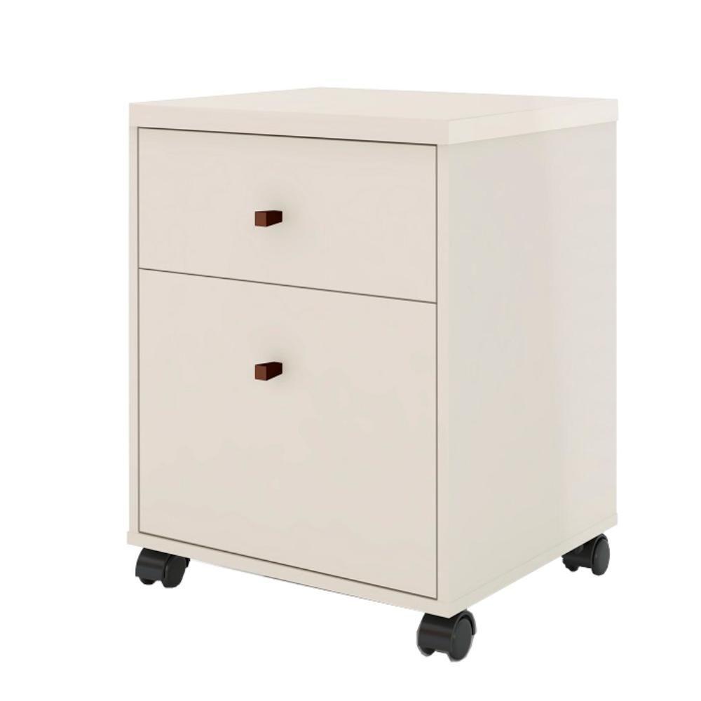 Conjunto Escritório 3 Peças - Mesa Armário E Gaveteiro Verbe - Offwhite/naturale Offwhite/naturale - 6