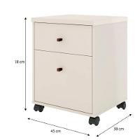 Conjunto Escritório 3 Peças - Mesa Armário E Gaveteiro Verbe - Offwhite/naturale Offwhite/naturale - 7