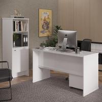 Conjunto Escritório 3 Peças - Mesa Armário E Gaveteiro Verbe - Branco Branco - 8