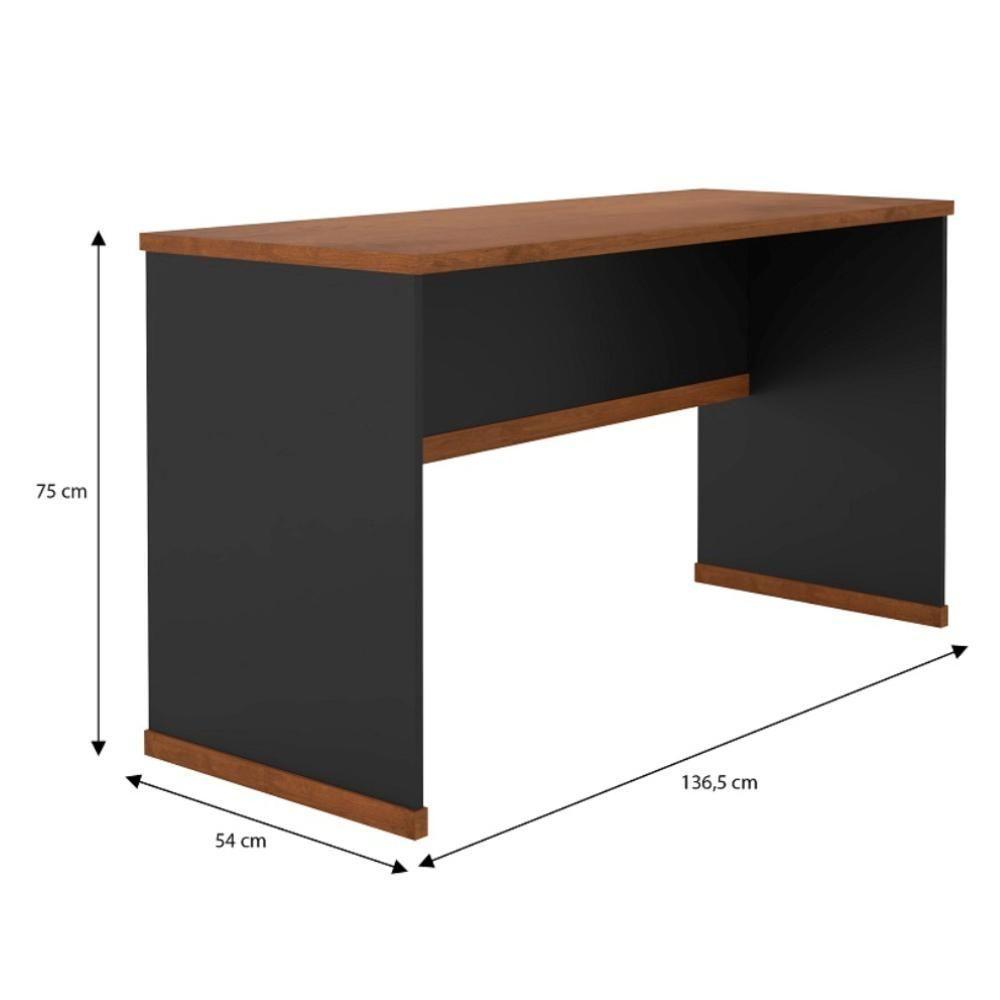 Conjunto Escritório 2 Peças - Mesa E Gaveteiro Verbena Viano - Preto/naturale Preto/naturale - 4