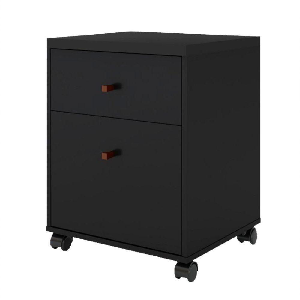 Conjunto Escritório 2 Peças - Mesa E Gaveteiro Verbena Viano - Preto/naturale Preto/naturale - 7