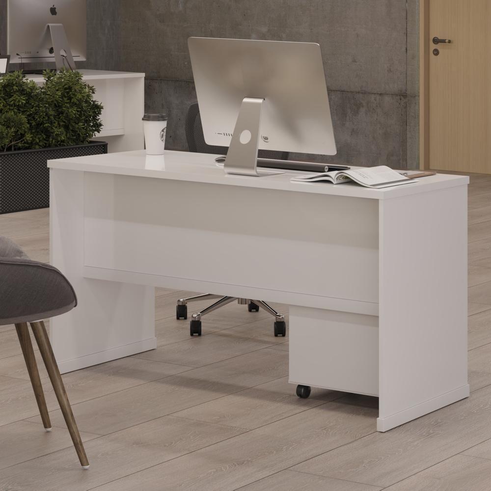 Conjunto Escritório 2 Peças - Mesa E Gaveteiro Verbena Viano - Branco Branco - 6