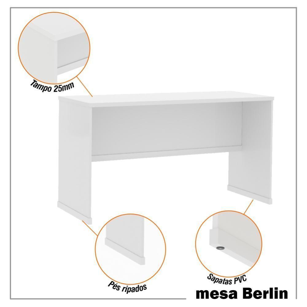Conjunto Escritório 2 Peças - Mesa E Gaveteiro Verbena Viano - Branco Branco - 9