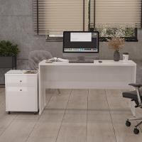 Conjunto Escritório 2 Peças - Mesa E Gaveteiro Verbena Viano - Branco Branco - 8