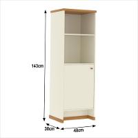 Conjunto Escritório Office 4 Peças Mesa Gaveteiro Armário Bu - Off White E Naturale Off White E Naturale - 3