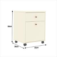 Conjunto Escritório Office 4 Peças Mesa Gaveteiro Armário Bu - Off White E Naturale Off White E Naturale - 5