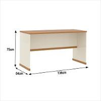 Conjunto Escritório Office 4 Peças Mesa Gaveteiro Armário Bu - Off White E Naturale Off White E Naturale - 6