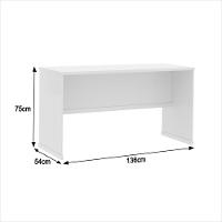Conjunto Escritório Office 4 Peças Mesa Gaveteiro Armário Bu - Branco Branco - 3