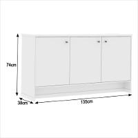 Conjunto Escritório Office 4 Peças Mesa Gaveteiro Armário Bu - Branco Branco - 9