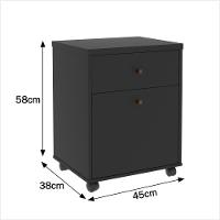 Conjunto Escritório Office 4 Peças Mesa Gaveteiro Armário Bu - Preto E Naturale Preto E Naturale - 7