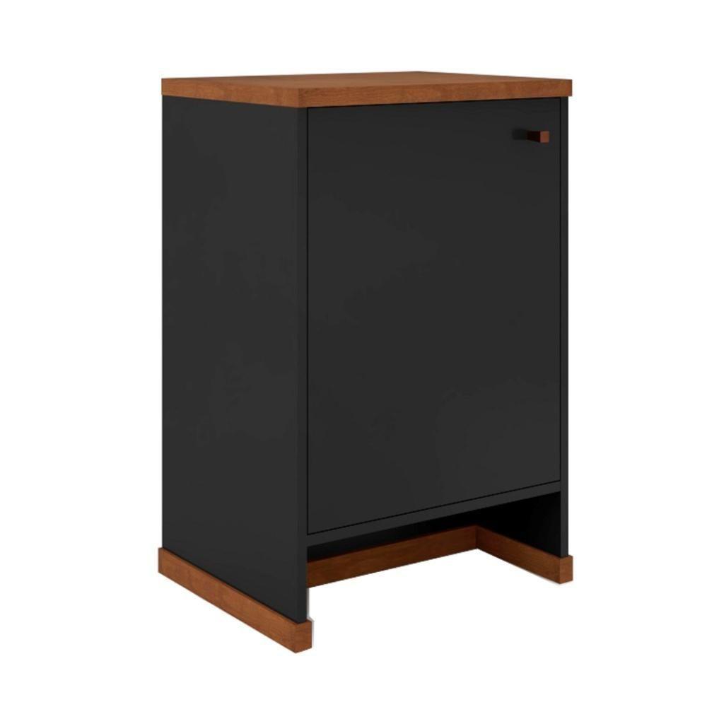 Conjunto Escritório 3 Peças - Mesa Gaveteiro E Balcão Verben - Preto/naturale Preto/naturale - 4