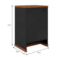 Conjunto Escritório 3 Peças - Mesa Gaveteiro E Balcão Verben - Preto/naturale Preto/naturale - 6