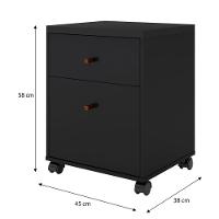 Conjunto Escritório 3 Peças - Mesa Gaveteiro E Balcão Verben - Preto/naturale Preto/naturale - 7