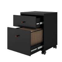 Conjunto Escritório 3 Peças - Mesa Gaveteiro E Balcão Verben - Preto/naturale Preto/naturale - 8