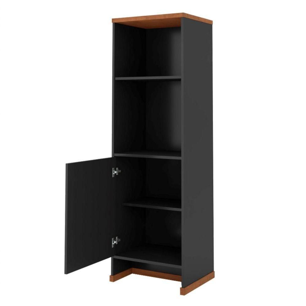 Conjunto Escritório 3 Peças - Mesa Armário E Gaveteiro Verbe - Preto/naturale Preto/naturale - 5