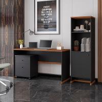 Conjunto Escritório 3 Peças - Mesa Armário E Gaveteiro Verbe - Preto/naturale Preto/naturale - 2