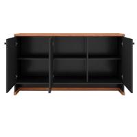 Conjunto Escritório 2 Peças - Buffet E Armário Verbena - Preto/naturale Preto/naturale - 7