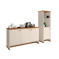 Conjunto Escritório 2 Peças - Buffet E Armário Verbena - Offwhite/naturale Offwhite/naturale - 2