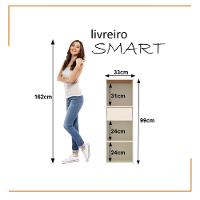Conjunto De Escritório Tech 8 Livreiro E 9 Mesas 90cm - Vian - Off White E Cedro Off White E Cedro - 7