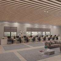 Conjunto De Escritório Tech 8 Livreiro 2 Buffet E 9 Mesas 90 - Off White E Cedro Off White E Cedro - 2