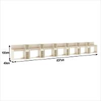 Conjunto De Escritório Tech 6 Livreiro E 7 Mesas 90cm - Vian - Off White E Cedro Off White E Cedro - 2