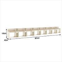 Conjunto De Escritório Tech 7 Livreiro E 8 Mesas 90cm - Vian - Off White E Cedro Off White E Cedro - 3