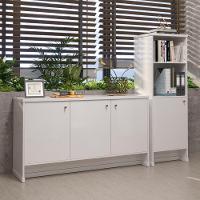 Conjunto Escritório 2 Peças - Buffet E Armário Verbena - Branco Branco - 1