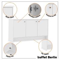 Conjunto Escritório 2 Peças - Buffet E Armário Verbena - Branco Branco