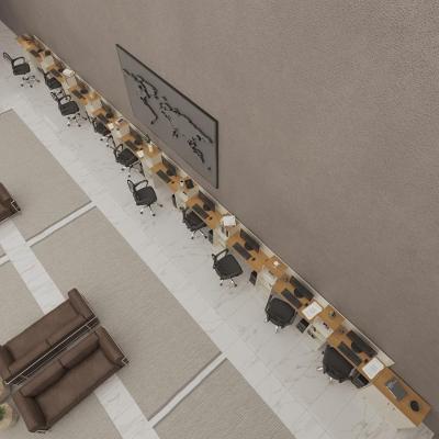 Conjunto De Escritório Tech 9 Livreiro 2 Buffet E 10 Mesas 9 - Off White E Cedro Off White E Cedro